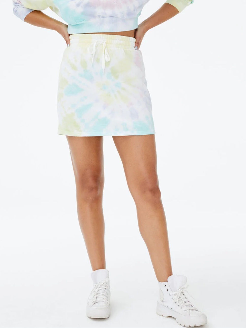AEROPOSTALE Pastel Tie-Dye Fleece Mini Skirt Sz S